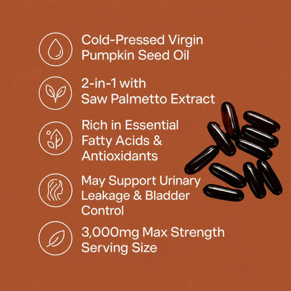 Zoratale Pumpkin Seed Oil Softgels - Naturally Improves Bladder Leaks, Urgency and Nighttime Bathroom Trips
